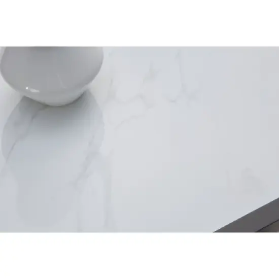 Signature Design by Ashley Beachloft Modern Outdoor Coffee Table - Weather-Resistant Aluminum with Stone-Look Glass Top, 30" Square, Black/Gray image {4}