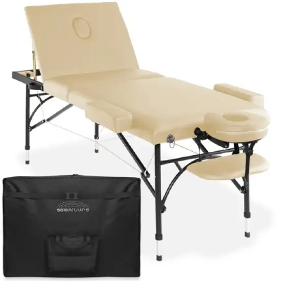 Saloniture Professional Portable Lightweight Tri-Fold Massage Table with Aluminum Legs image {11}