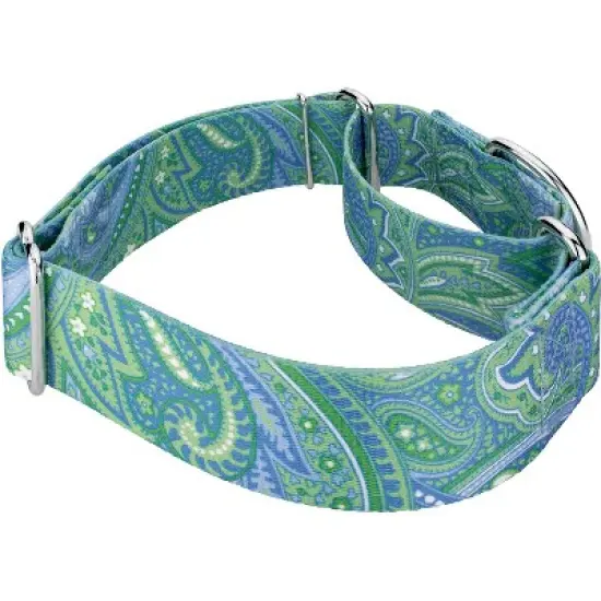 Country Brook Petz 2 Inch Green Paisley Martingale Dog Collar image {2}