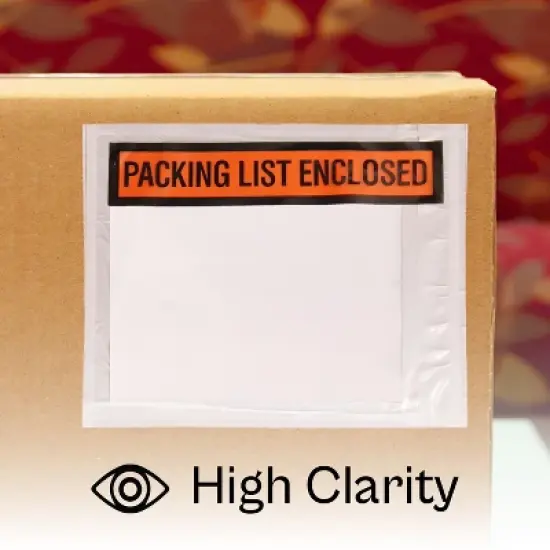 PSBM 1000 Pieces 4 1/2" x 5 1/2" Packing List Enclosed Envelopes, Panel Face for Shipping image {6}