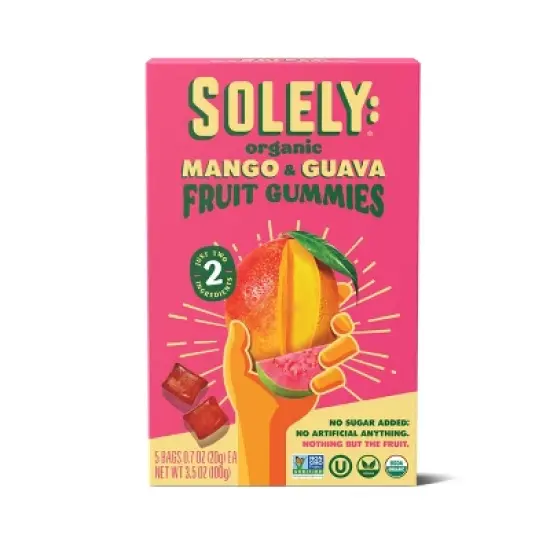 Solely Organic Mango & Guava Whole Fruit Gummies - 3.5oz/5ct image {4}
