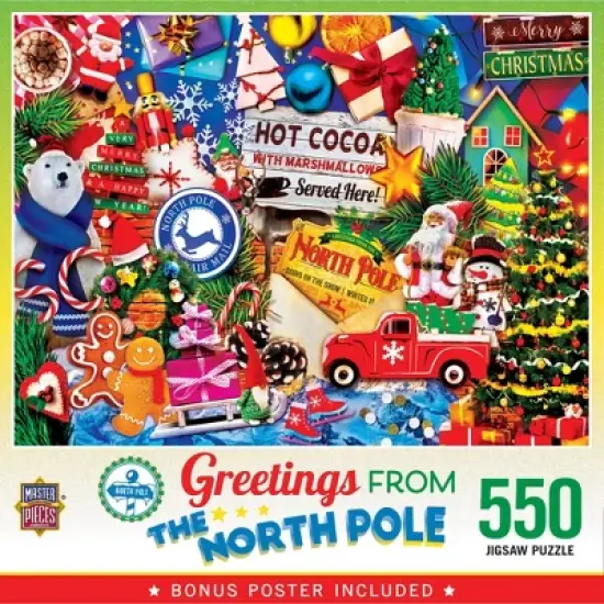 MasterPieces 550 Piece Puzzle - Greetings From The North Pole - 18"x24" image {1}