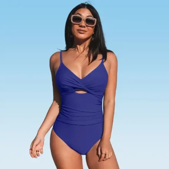 Women's Twist Front Cutout One Piece Swimsuit -Cupshe image {9}
