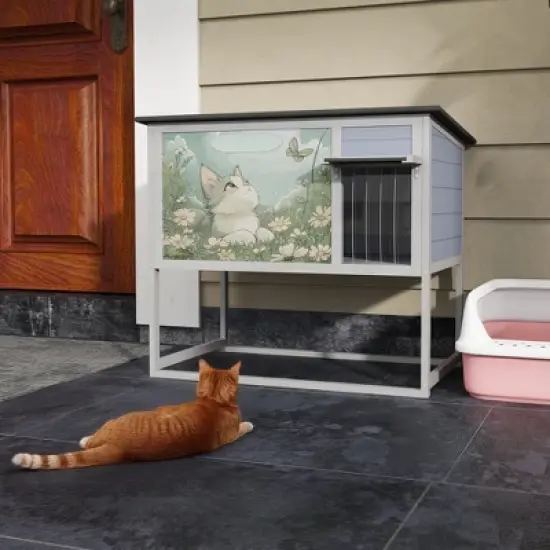 Wood  Outdoor Cat House image {7}