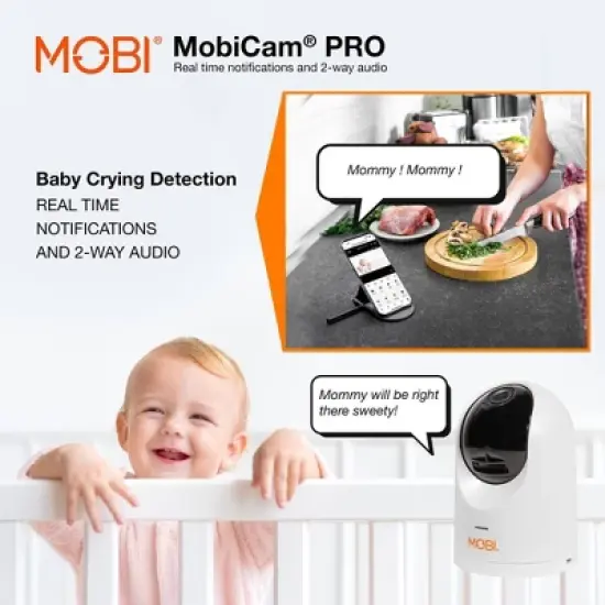 MOBI MobiCam PRO Smart Wi-Fi Pan & Tilt Camera with HD Video, Motion Tracking & 2-Way Audio image {7}