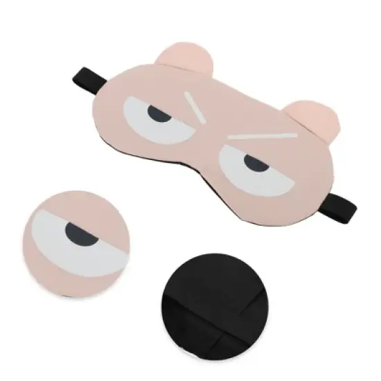 Unique Bargains Soft Cartoon Sleep Mask Angry Eyes Pink 1 Pc image {2}