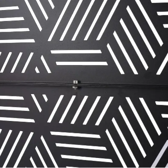 CAVINAS Patio Decorative Screen Metal Fence Privacy Screen with Striped Rhombus Pattern for Outside and Garden, 76" H&times;48" W image {4}