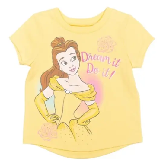 Disney Belle Princess Ariel Jasmine Graphic T-Shirt Mesh Skirt Leggings and 3 Piece Outfit Set Jasmine, Belle, Ariel  image {3}