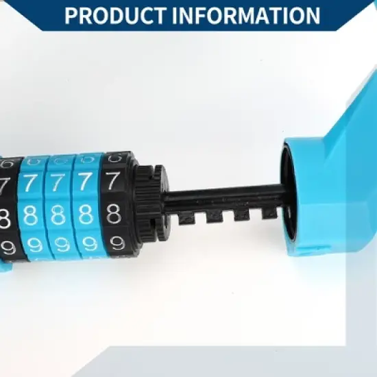 Unique Bargains Extended Bicycle Padlock Cable Lock Spiral Resettable 5 Digit Bike Lock Blue Set image {2}