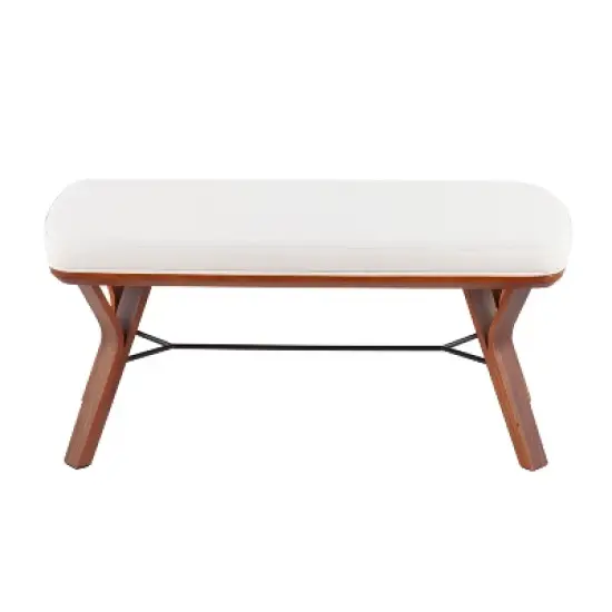 42" Folia Bench Polyester/Wood Walnut/Cream - LumiSource image {3}