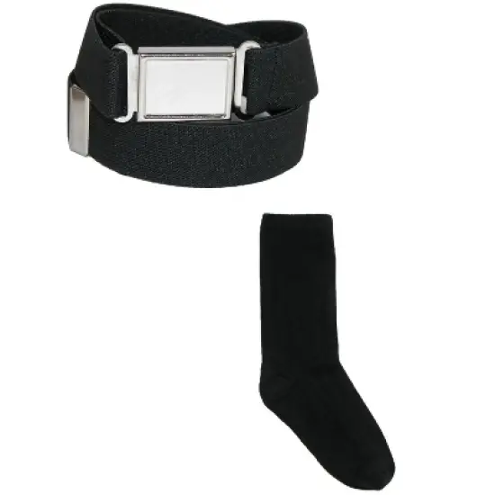 CTM Kids' Magnetic Buckle Elastic Belt  and Cotton Socks Uniform Set image {1}