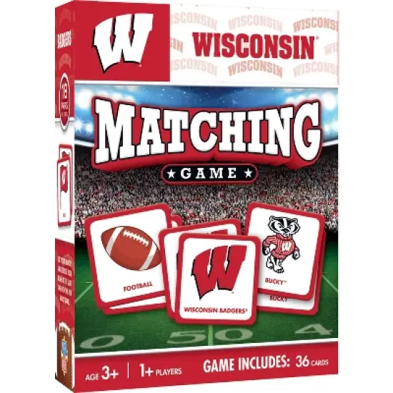 MasterPieces Officially Licensed NCAA Wisconsin Badgers Matching Game for Kids and Families image {1}