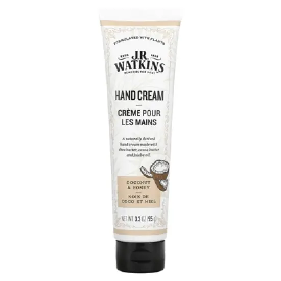 J R Watkins Hand Cream, Coconut & Honey, 3.3 oz (95 g) image {4}