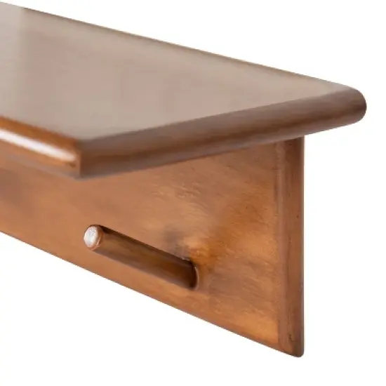 36" x 5" Alta Wood Shelf with 5 Posts Walnut Brown - Kate & Laurel All Things Decor image {4}