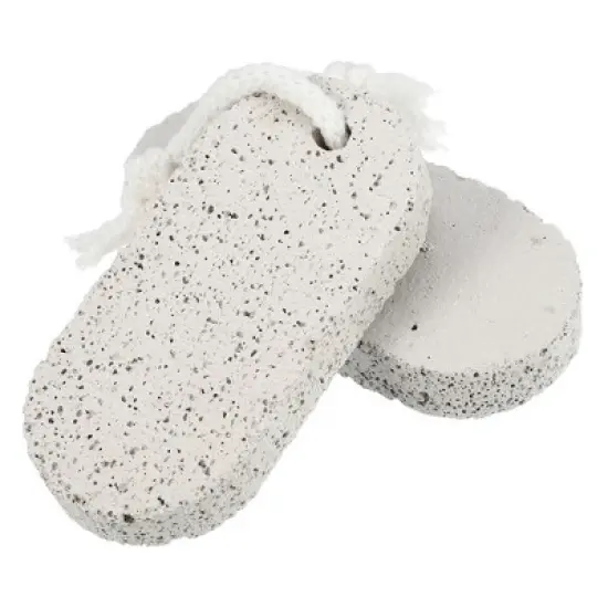 Unique Bargains Fine and Coarse Double Sided Oval Exfoliating Scrub Stone Foot File Gray 2Pcs image {7}