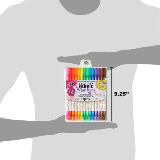 Tulip Color 14pk Dual-Tip Fabric Markers Rainbow image {5}