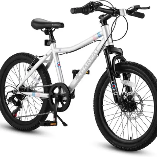 INFURNIC Bicycles 20 Inch Kids Bike with 7 Speeds and Front Suspension for Teens and Children, White, 54"*23"*31.5" image {5}