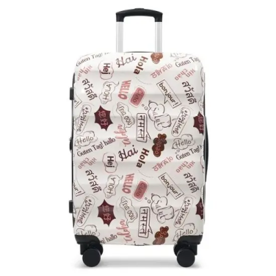 Whisen Hardshell Carry-on Suitcase with TSA Lock and Dual Spinner Wheels - White image {9}