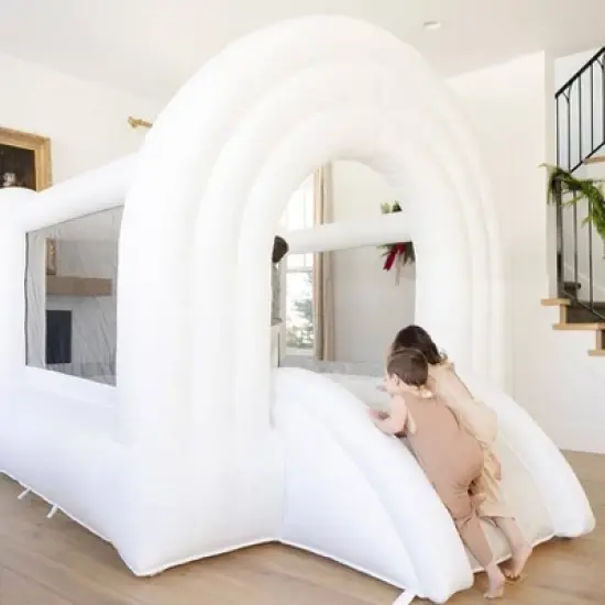 SMOL 8' x 8' Inflatable Bounce House Neutral Rainbow - White image {2}