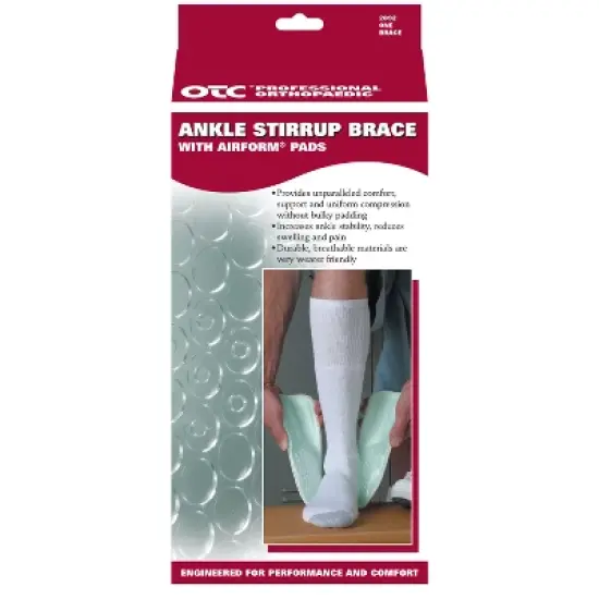 OTC Ankle Brace, Stirrup Style, Airform Pads, White, Right image {3}