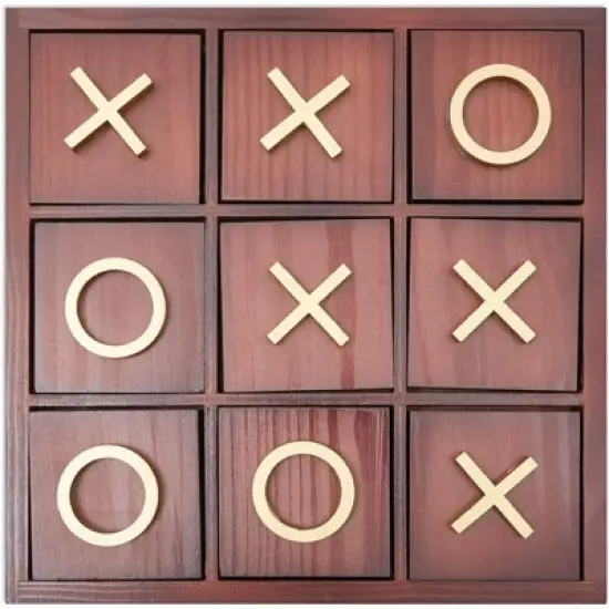 Juvale 10 Pieces Wooden Tic Tac Toe Board Game for Kids and Adults, 9.5 x 9.5 in image {2}