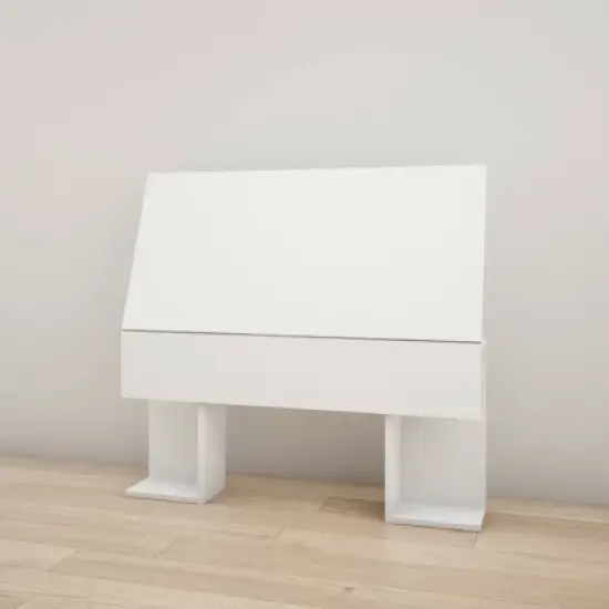 Nexera Twin Avenue Lateral Storage Headboard White: Engineered Wood, Modern Design, Book Space image {4}