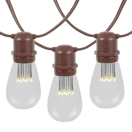 Novelty Lights 100 Feet Heavy Duty Light Strings and Sets with 50 In-Line E26 Sockets, Brown Wire PVC Stringer, 24" Spacing, Non-Connectable image {10}