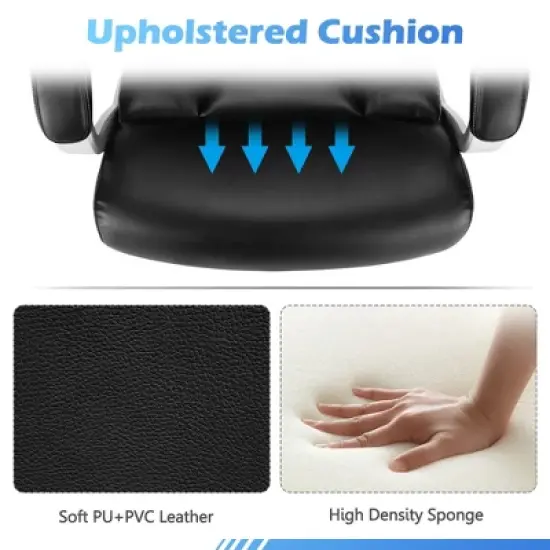 Costway Executive High Back Big & Tall Leather Adjustable Computer Desk Chair image {9}