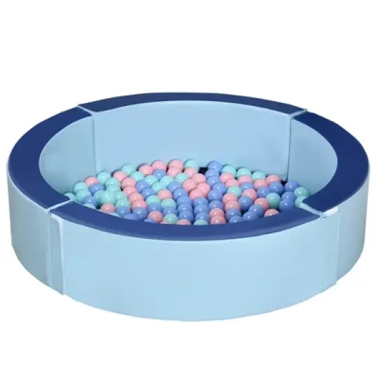 Outsunny Indoor/Outdoor Memory Foam Ball Pit for Toddlers 1-3 Sensory Toy, Blue image {3}