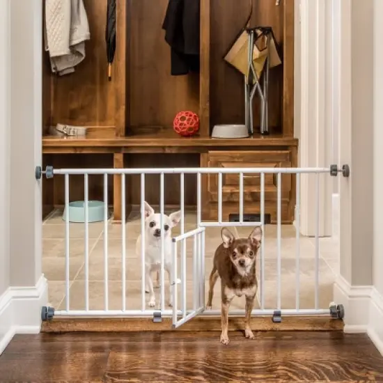 Carlson Mini Gate with Door Dog Crate - White image {5}