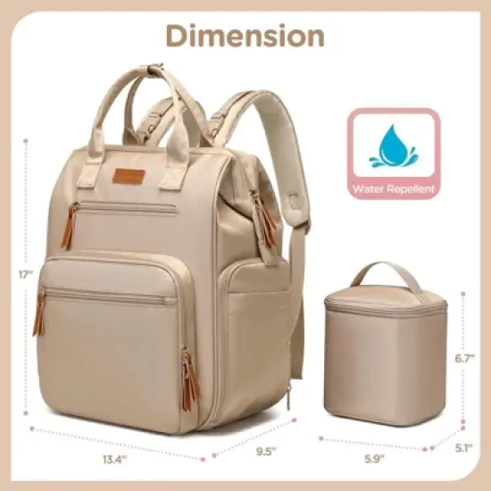 Itopfox Convertible Diaper Backpack with Laptop Sleeve & Cooler Storage, Large Pumping Bag for Working Moms, 31L Capacity image {7}