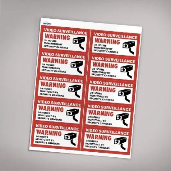 Avery 24 Hour Video Surveillance Warning Labels, Waterproof, UV Resistant, Preprinted, 2" X 4", 20 Labels image {6}