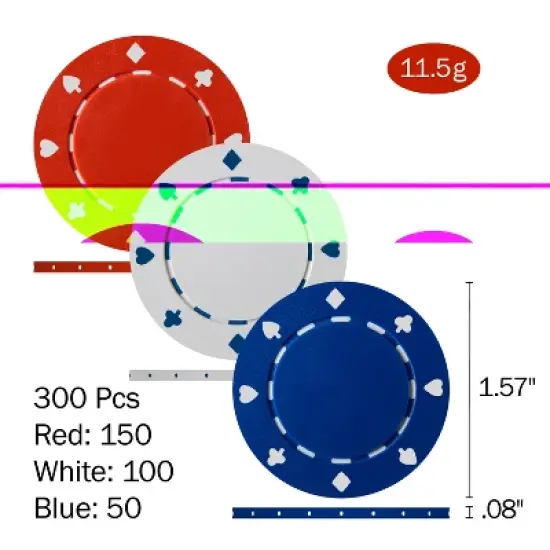 Trademark Poker Recreational Poker Set 300 Chips & Case image {2}