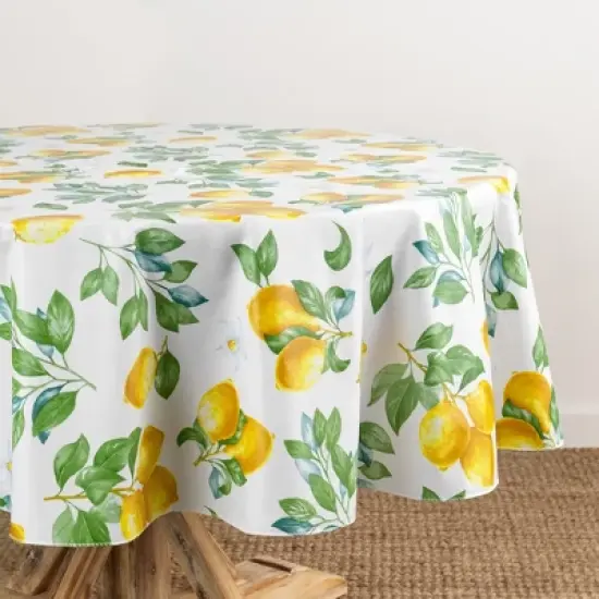 Elrene Vintage Lemon and Citrus Blooms Printed Vinyl Indoor/Outdoor Tablecloth - Elrene Home Fashions image {5}