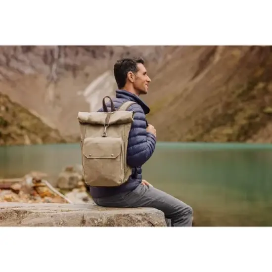 Oniva Carmel Roll Top 35Cans/13qt Picnic Backpack Cooler - Gray image {6}