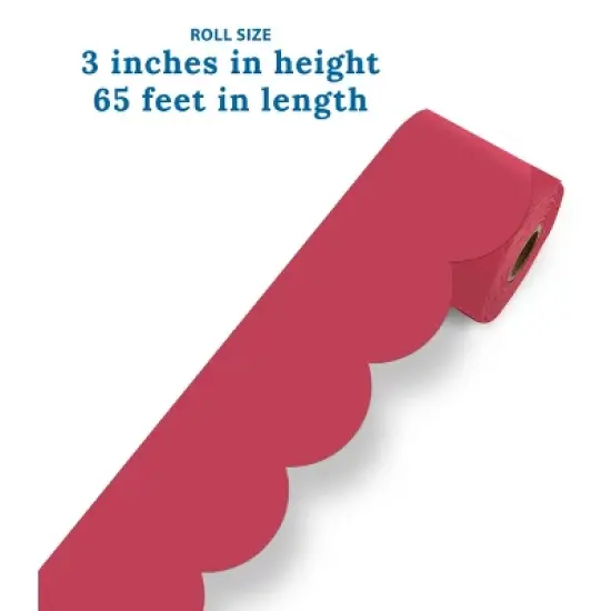 Carson Dellosa Education 65' Berry Red Rolled Scalloped Bulletin Board Borders (1 roll) image {2}