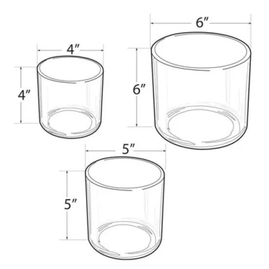 Azar Displays 4", 5", 6" Dia. Deluxe Clear Acrylic Cylinder Bin Set for Counter image {3}