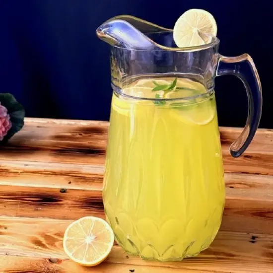 Slickblue Luxury 75 oz Cristalline Glass Pitcher &ndash; Neoclassical Intricate Pattern, Perfect for Water, Juice, Cocktails image {4}