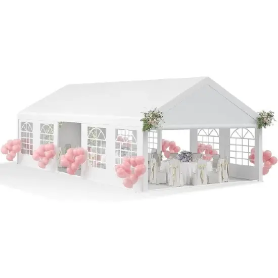 Party Tent Heavy Duty, Large Wedding Tent Event Shelter with Removable Sidewalls, Outdoor Steel Carport, Commercial Tents for Birthday Party image {11}