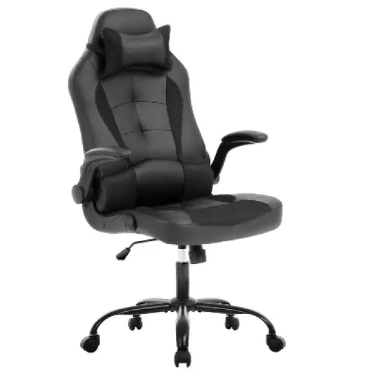BestMassage Gaming Chair Office Chair Computer Desk Chair with Lumbar Support and Adjustable Headrest and PU Leather Gamer Chair for Adults image {7}