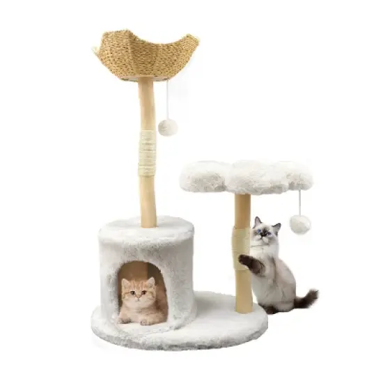 Artloge 47" Tall Sturdy Cat Tree Tower Multi-Level Play Activity Center Luxury Cats House with Cozy Condo & Scratching Post & Toy Ball image {10}