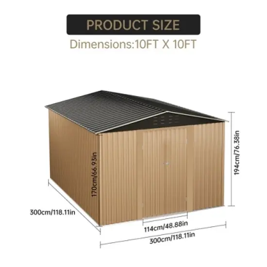 Outdoor Storage Shed, Large Garden Shed,Large Metal Tool Sheds with Sloping Roof and Vents,Updated Reinforced and Lockable Doors Frame Metal Storage image {4}