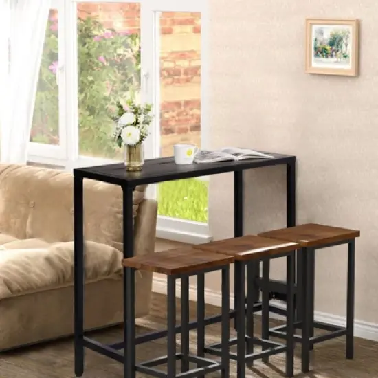 Karl Home Rectangular Metal Outdoor Bar Table image {3}