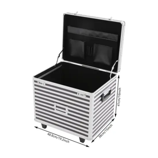YIYIBYUS Rolling Lockable File Storage Case File Box with Telescopic Pole image {2}