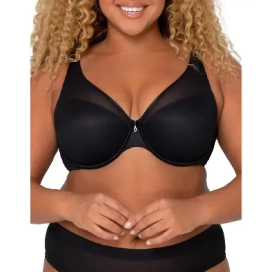 Curvy Couture Women's Sheer Mesh Plunge T-shirt Bra image {8}