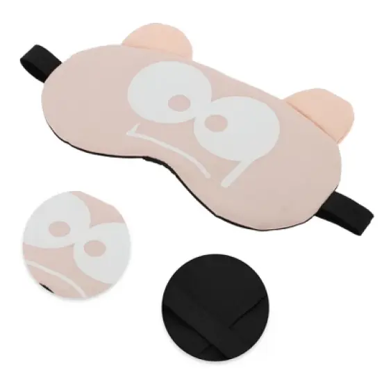 Unique Bargains Soft Cartoon Sleep Mask Frightened Expression Pink 1 Pc image {2}