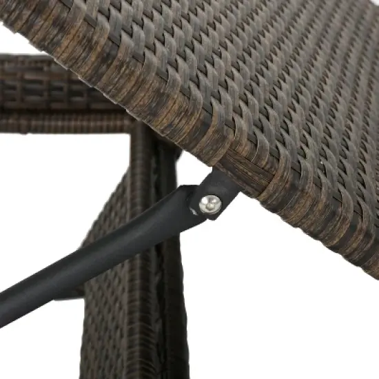 Thira Aluminum & Wicker Chaise Lounge - Mix Mocha - Christopher Knight Home: Weather-Resistant, No Assembly Required image {3}