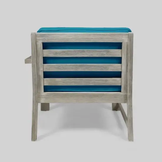 5pc Santa Ana Acacia Wood Patio Sofa Sectional Set - Christopher Knight Home image {5}