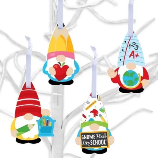 Big Dot of Happiness School Gnomes - Teacher and Classroom Decorations - Tree Ornaments - Set of 12 image {8}