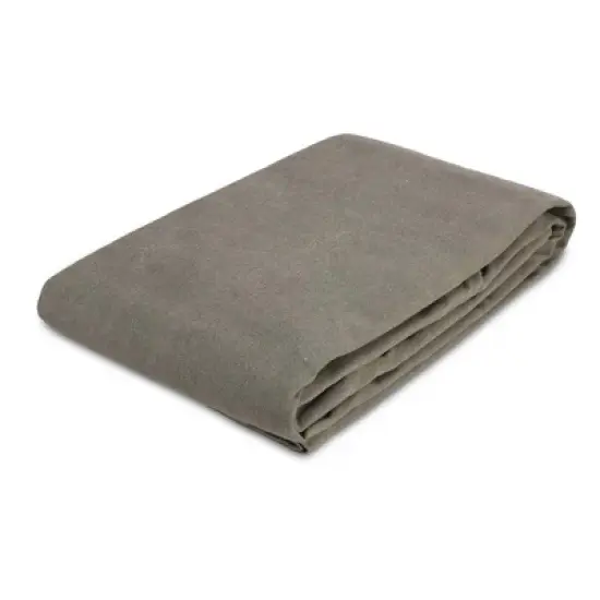 WHITEDUCK Tarp 8 x 10 ft Canvas Outdoor Heavy Duty Water-Resistant Tarpaulin Cover, 18 oz Loomstate Cotton with Stainless Steel Grommets, Gray image {1}